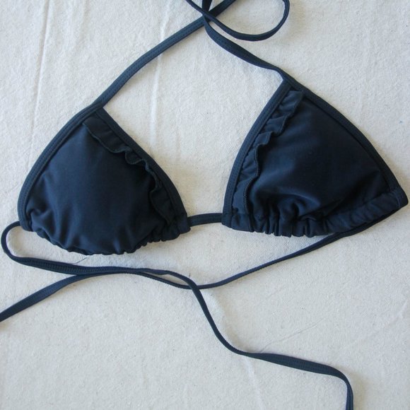 Black Ruffle String Bikini - Picture 3 of 4